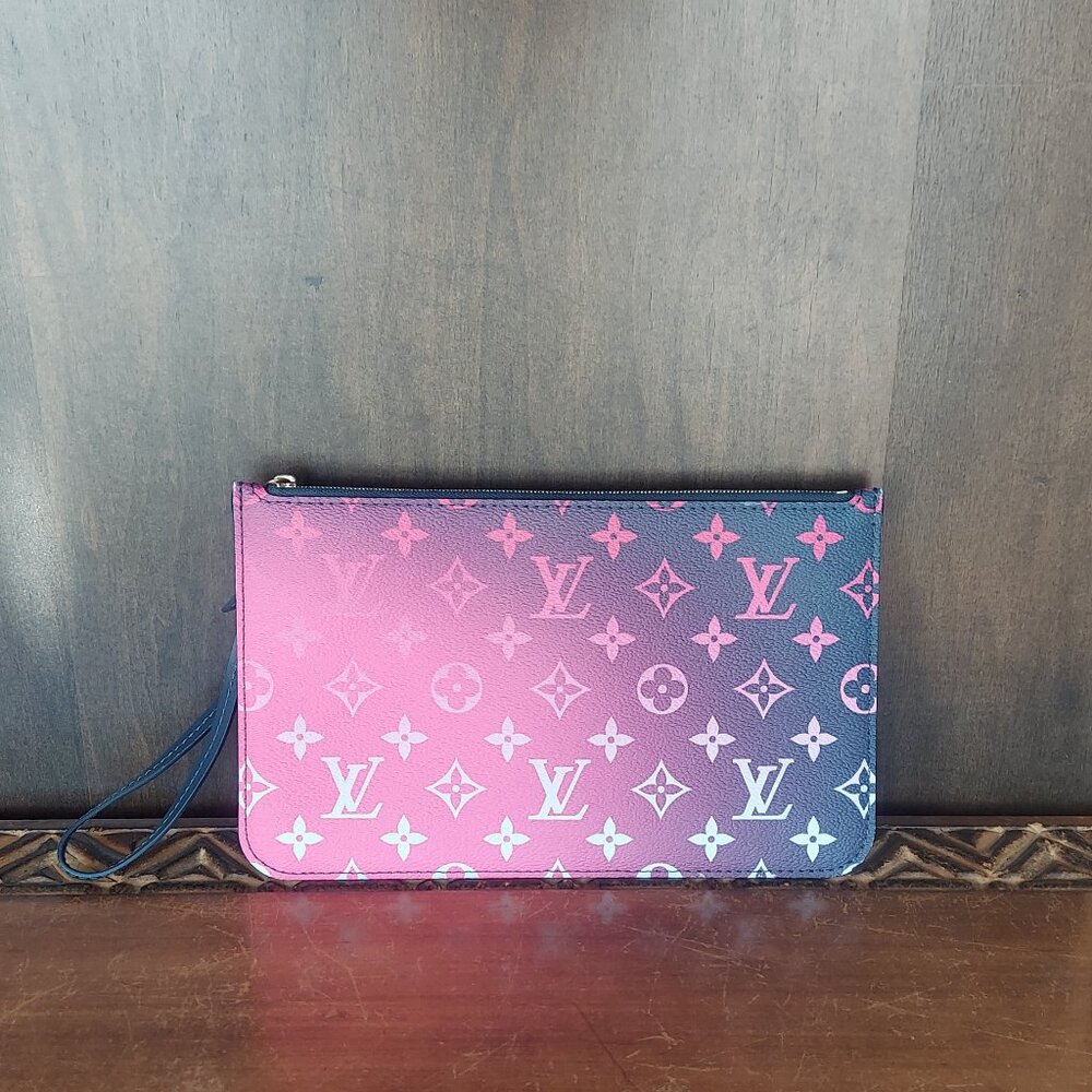 Louis Vuitton Monogram Spring in the City Neverfull MM Midnight Fuchsia Pochette